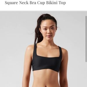 Athleta Square Neck Black Bikini Top 36 B / C